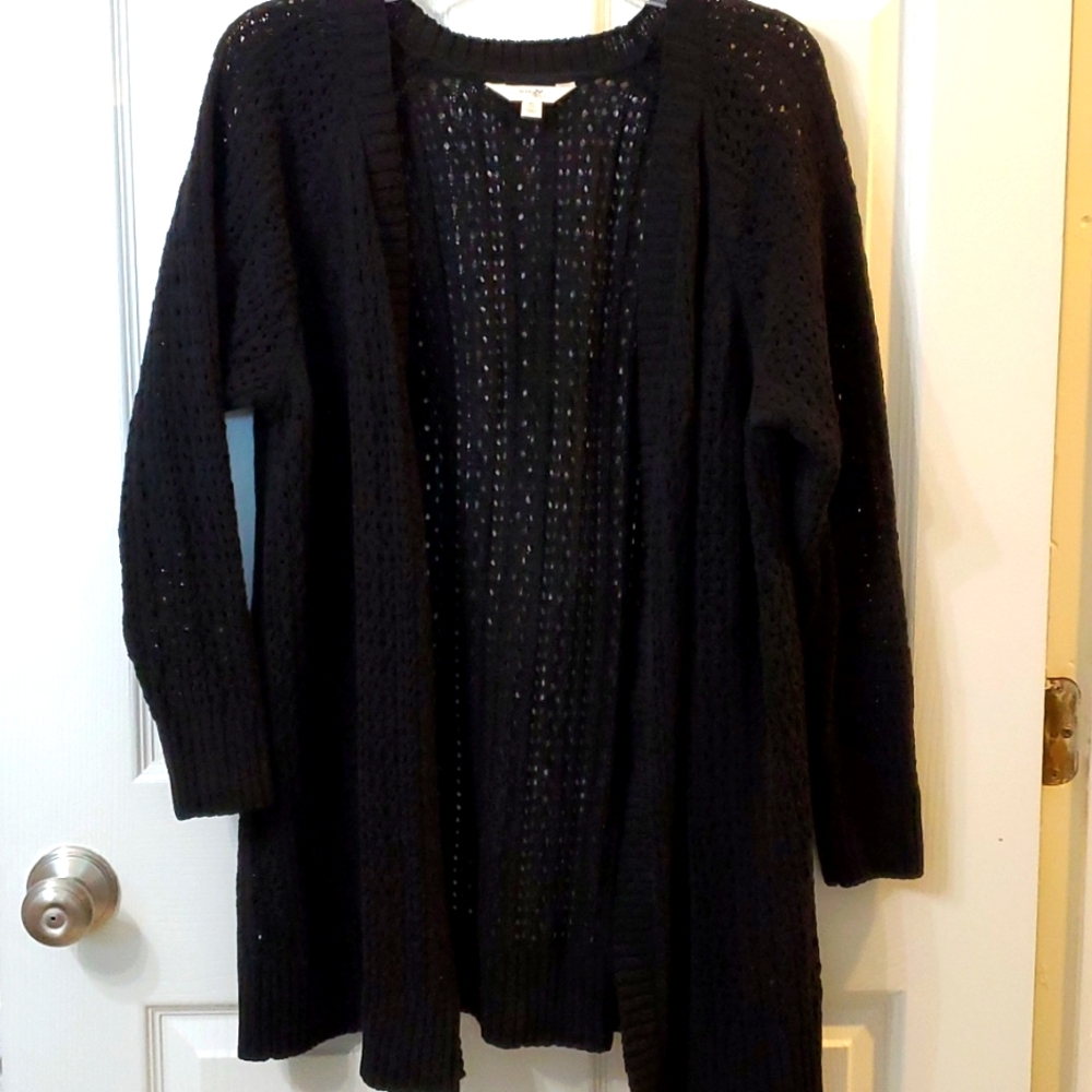 Terra & Sky Woman's Plus Black Cardigan 0X 14w